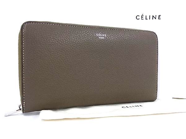 お得，大人気 1円 CELINE セリーヌ レザー ラウンドファスナー 長財布 ウォレット 札入れ 小銭入れ レディース メンズ グレージュ系 b2509uN(女性用財布)｜売買されたオークション情報、yahooの商品情報をアー 服飾小物