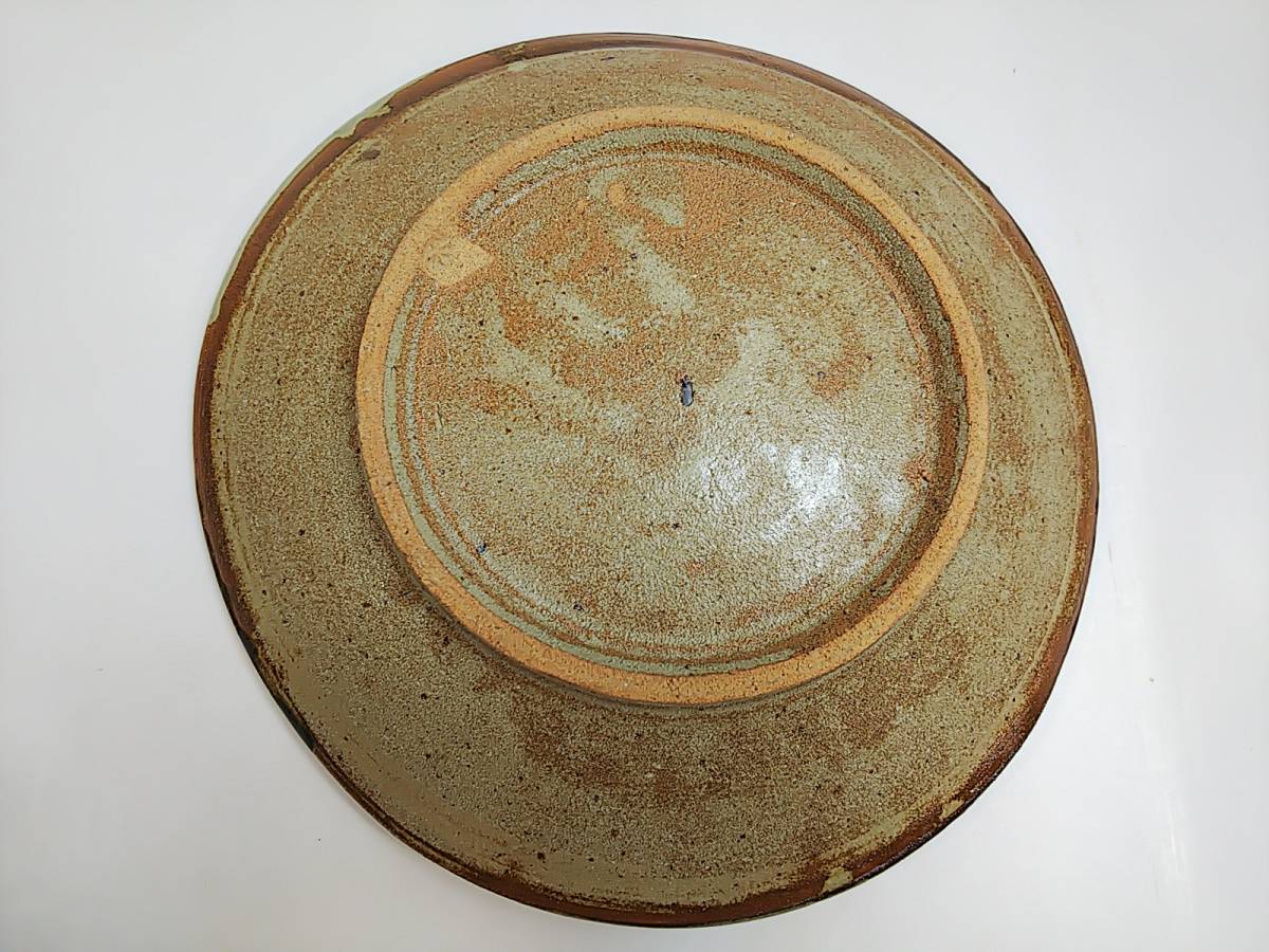 99 益子陶芸家 木村一郎 作 益子窯 鉄絵皿 共箱付 / 飾