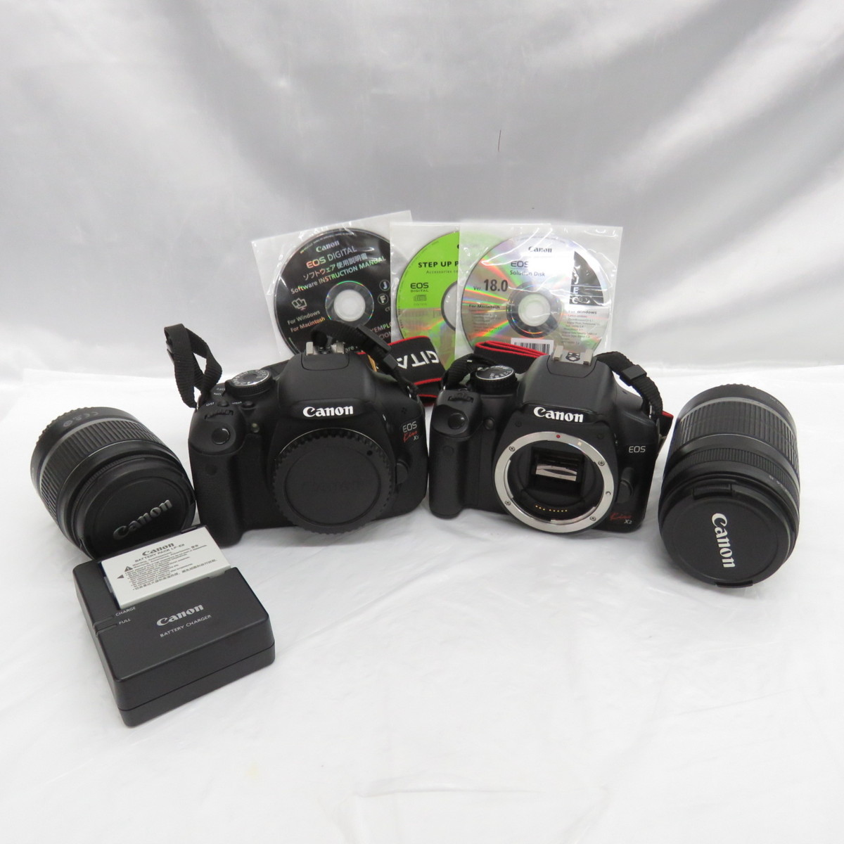 【ジャンク品】Canon EOS Kiss X5 AE-1 一眼レフカメラ 2台 中古品】Canon キャノン デジタル一眼レフカメラ EOS Kiss X5/Kiss X2