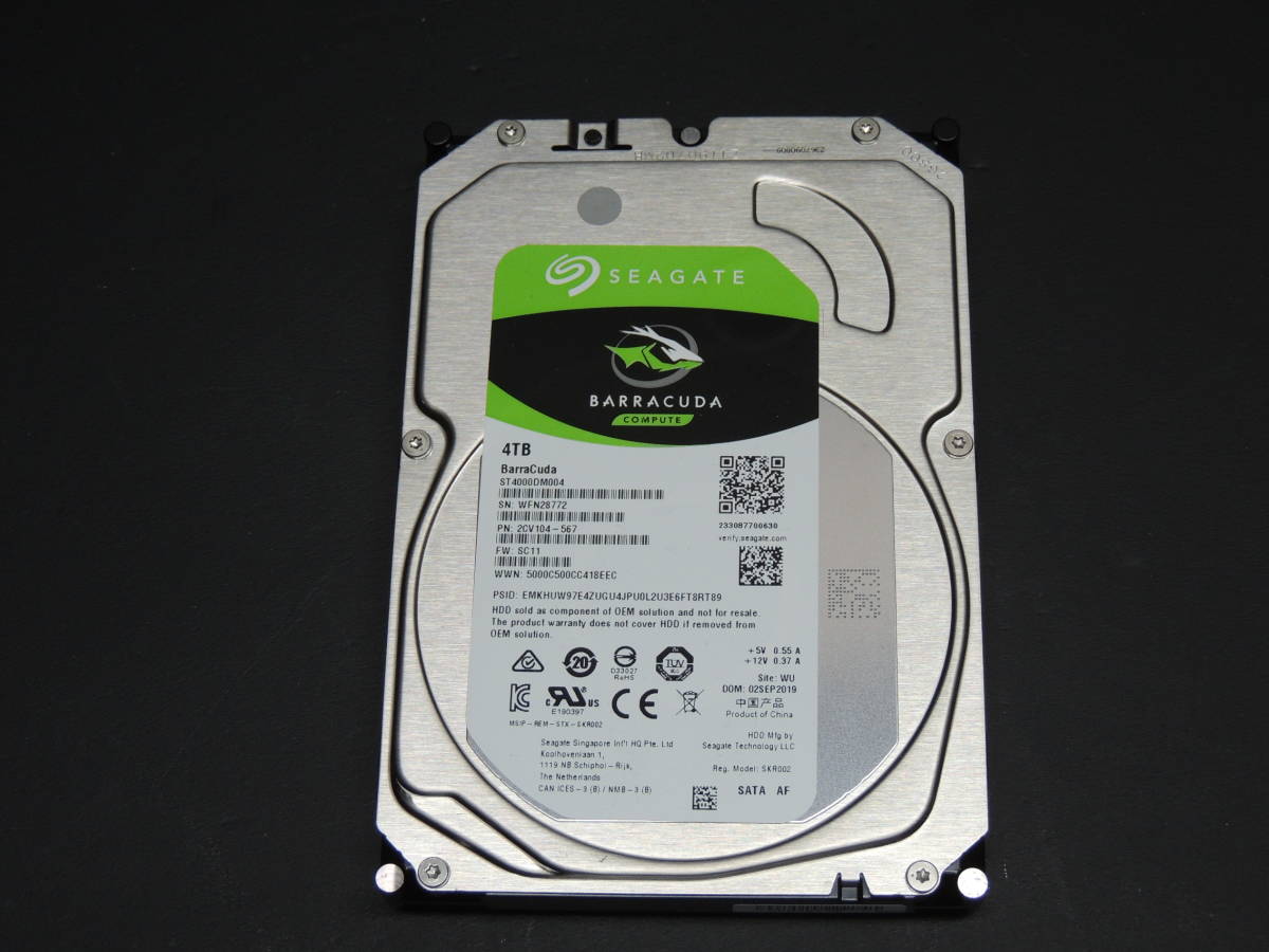  /検品済み Seagate 4TB HDD 3.5インチ ST4000DM004 使用39時間 管理:v-89(2TB～)｜売買されたオークション情報、yahooの商品情報をアーカイブ公開 - オークファン 3.5 SerialATA