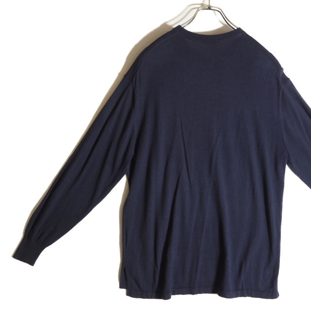 J9288f21 □COMOLI コモリ□ 16Gヘンリーネック ニット ネイビー 2 