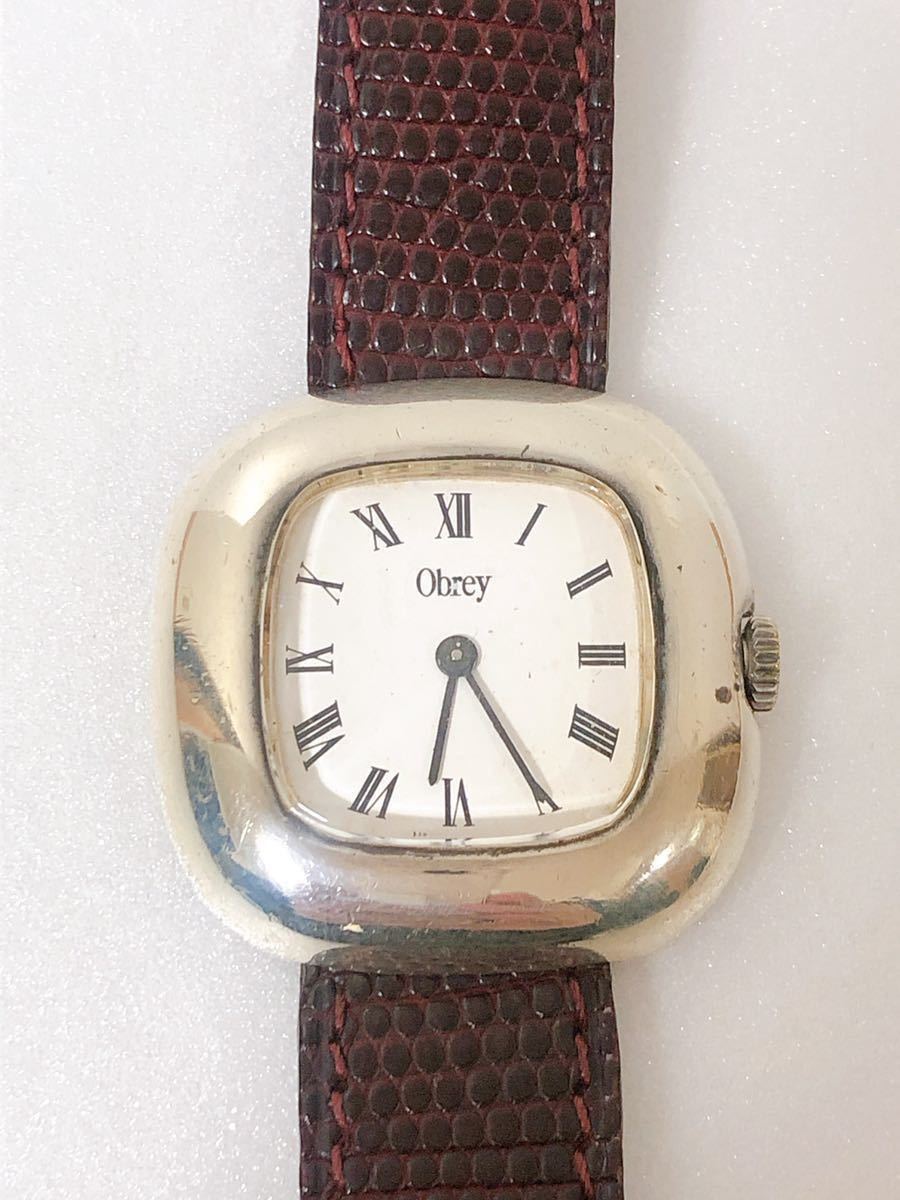 Obrey オブレイ 手巻き 銀無垢時計 8h Obrey オブレイ 手巻き 銀無垢時計 8h 希少】 Obrey オブレイ 手巻き