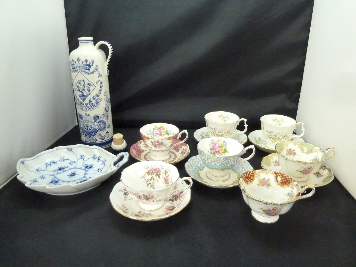 1000円スタート カップ&ソーサー プレート ボトル 約15点 ROYAL ALBERT Lavender Rose/ROYAL COPENHAGEN/Original Delfts/等 食器 G2007
