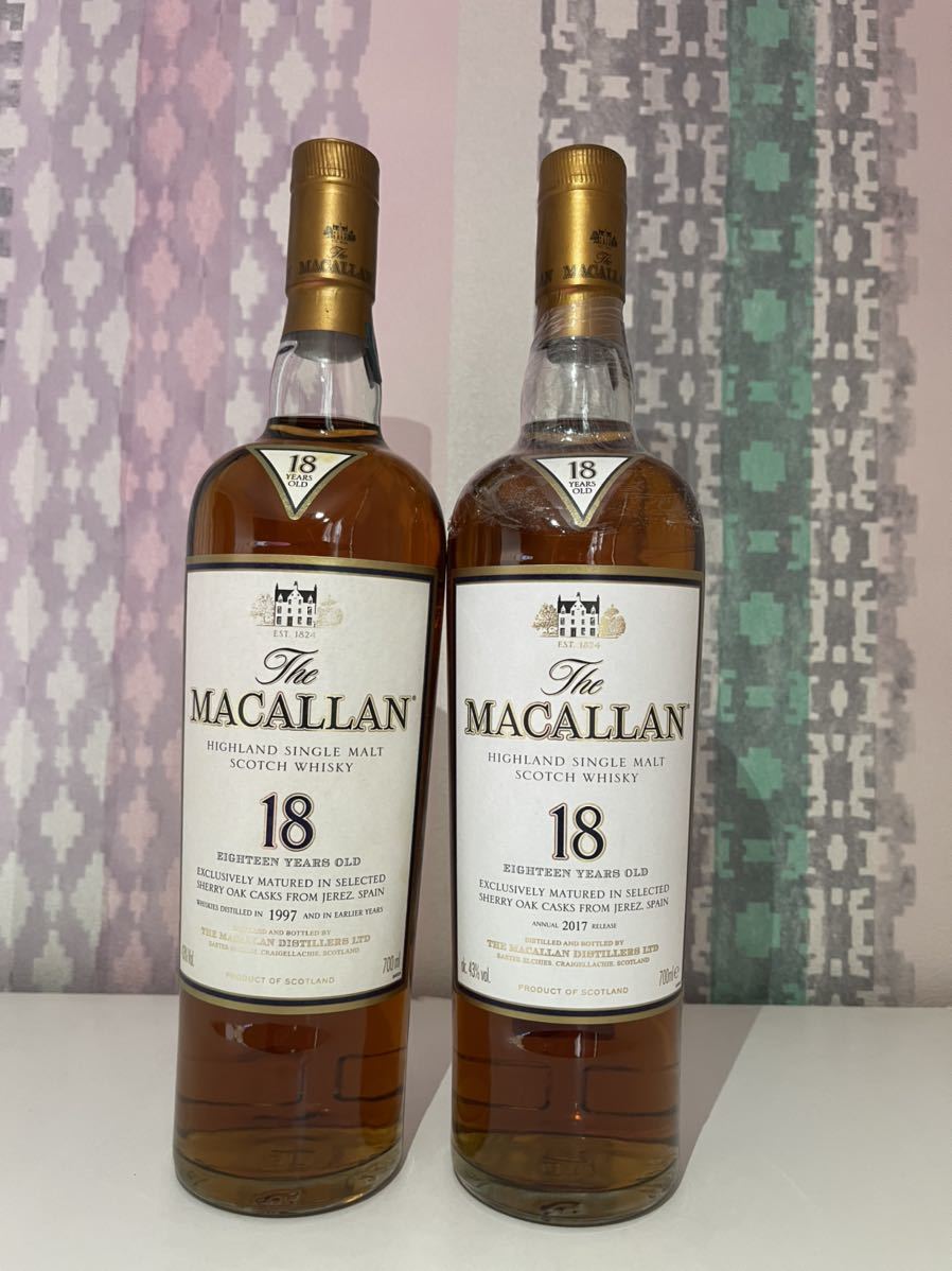 【空瓶】 十四代 極上諸白 1.8L ザ・マッカラン 18年 ダブルカスク : サントリー - 700ml シングル