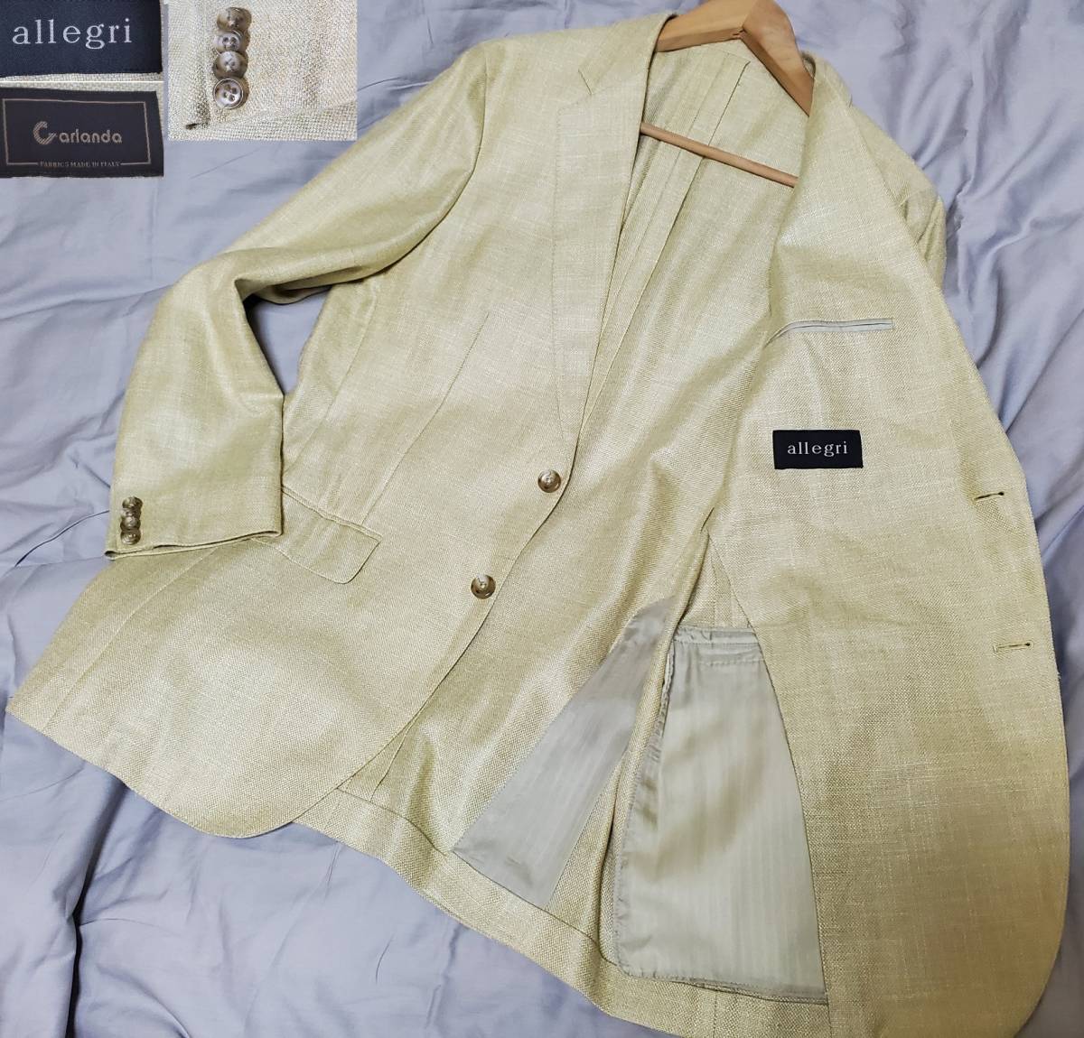 allegri/アレグリ 高品質 イタリア生地 サイドベンツ シルクリネン 
