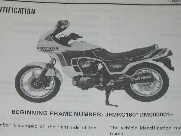 イギリス　　1969-1983 ◇即決◇CX650ターボ CX650T 正規サービスマニュアル'83 Honda 0 CX650