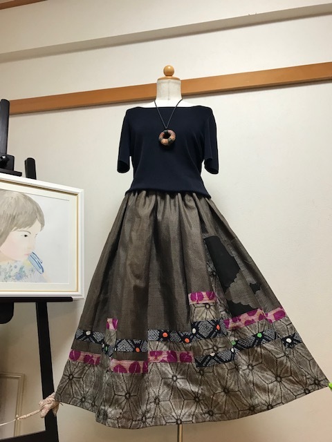 【100%新品，最新作】 3927/アンティーク手織り泥大島/数種の茶系泥大島 パッチスカート 裏付き 着物リメイク めっちゃ軽い(女性和服、着物)｜売買されたオークション情報、yahooの商品情報をアーカイブ公開 - オ その他