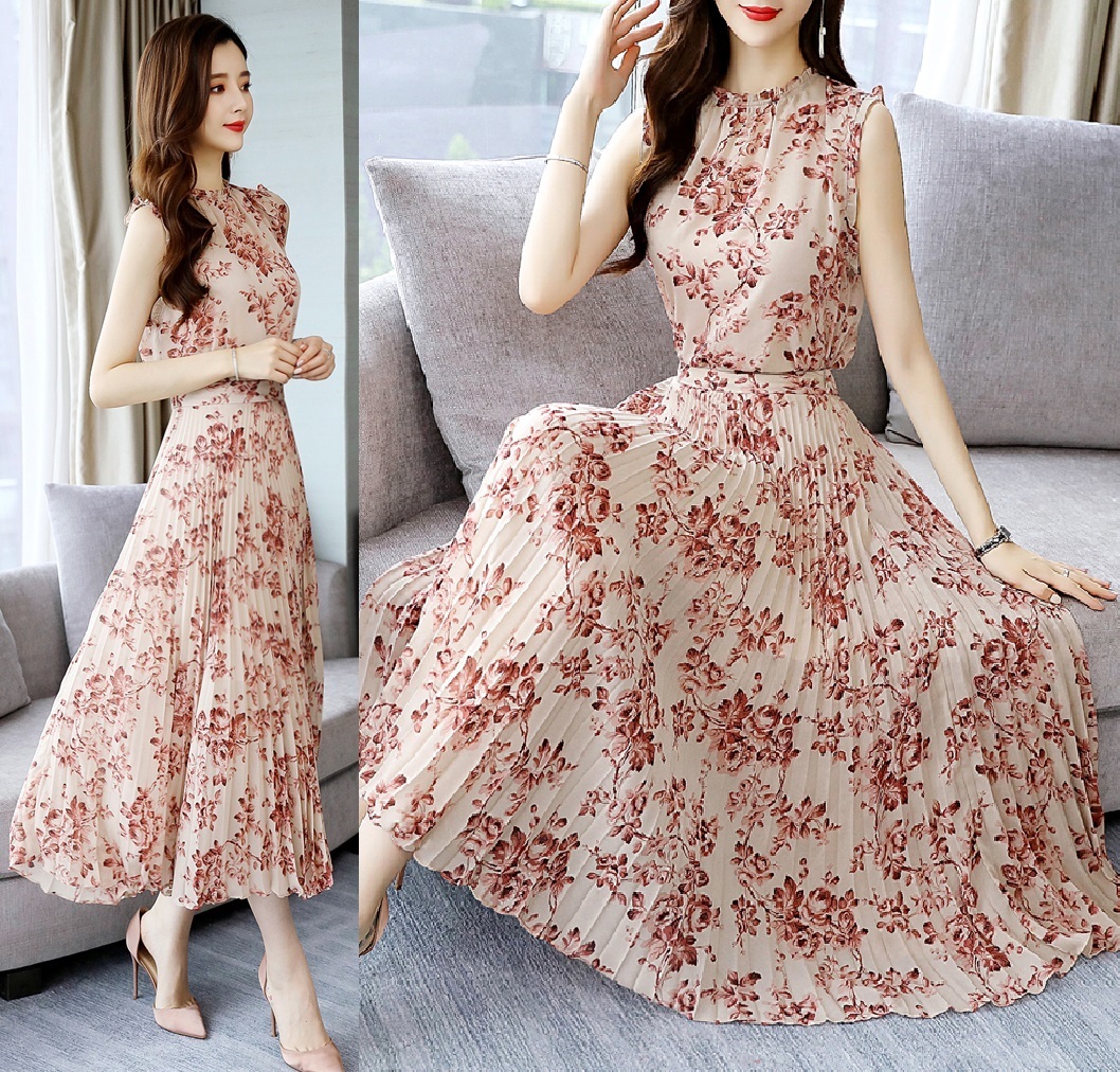 2点セットアップ ワンピース風 良質 とろみ素材 花柄 ブラウス シャツ トップス プリーツ調 Aラインフレア ロングスカート ピンク Mサイズ 売買されたオークション情報 Yahooの商品情報をアーカイブ公開 オークファン Aucfan Com