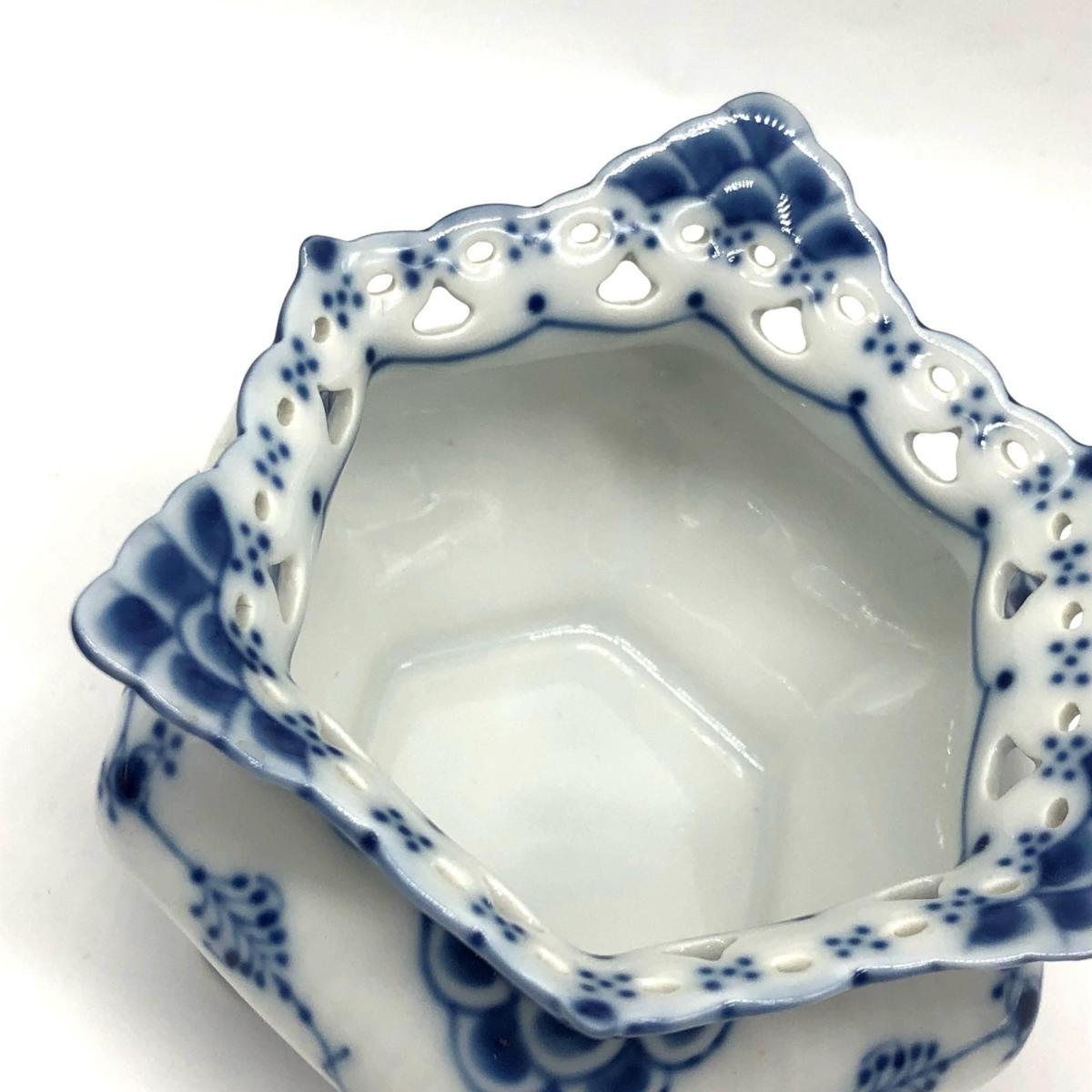 ★1円 美品 Royal Copenhagen ロイヤルコペンハーゲン ブルーフルーテッド フルレース シュガーポット 食器_2