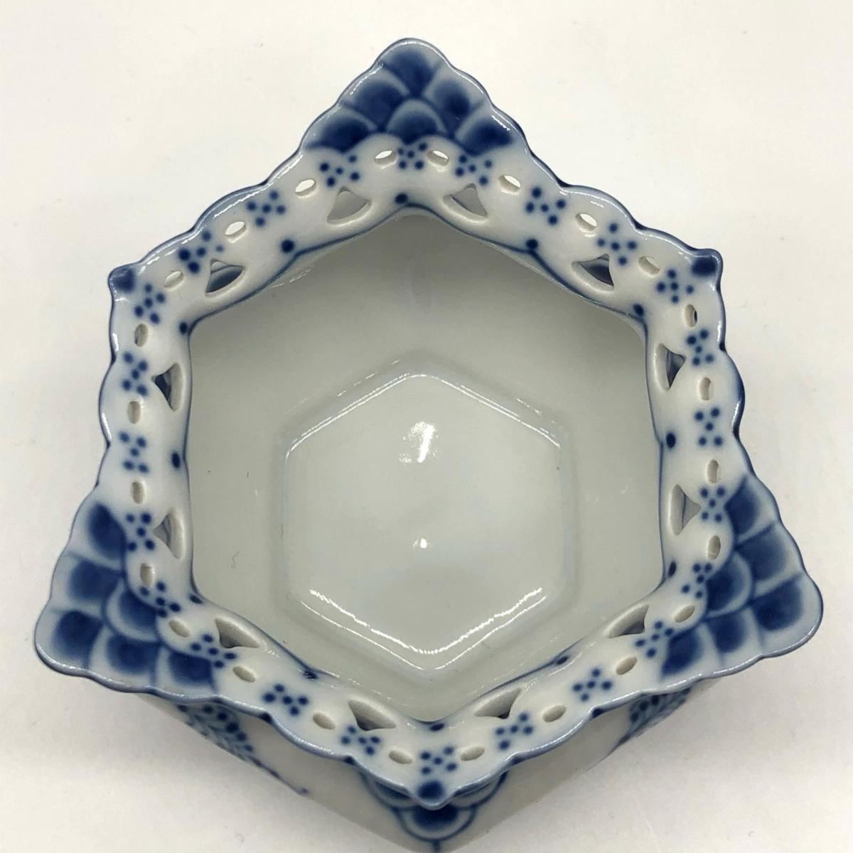 ★1円 美品 Royal Copenhagen ロイヤルコペンハーゲン ブルーフルーテッド フルレース シュガーポット 食器_3