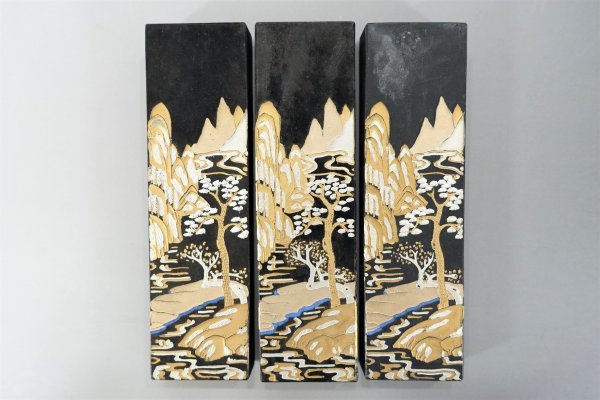 未使用 中国書画墨 動松通風 3丁組 油煙103 上海墨廠出品 総重量195g 
