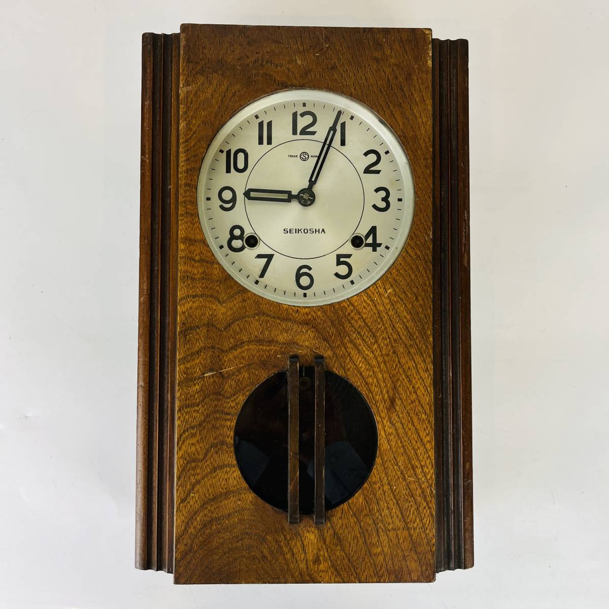 QB7901 ゼンマイ時計 アンティーク時計 掛時計 柱時計 SEIKOSHA時計 ...