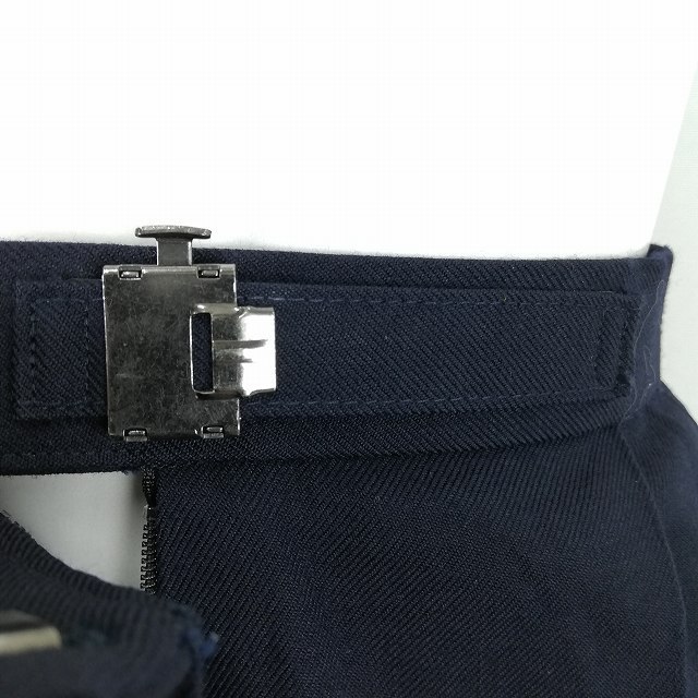 1円 イートン スカート 上下2点セット 冬物 長袖 女子 学生服 中学 高校 紺 森英恵 制服 中古 ランクC NA9406_5