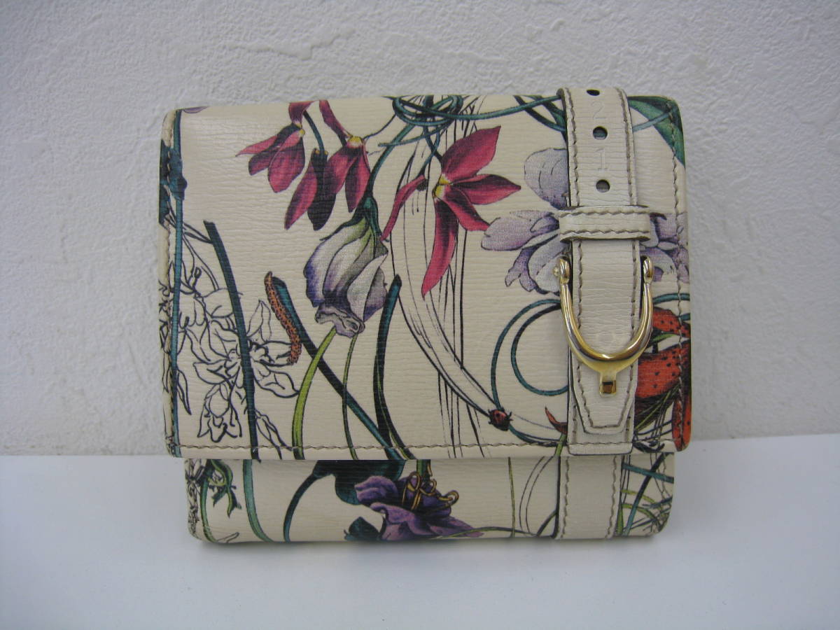 新品グッチ GUCCI フローラ フレンチフラップ ウォレット 二つ折り財布