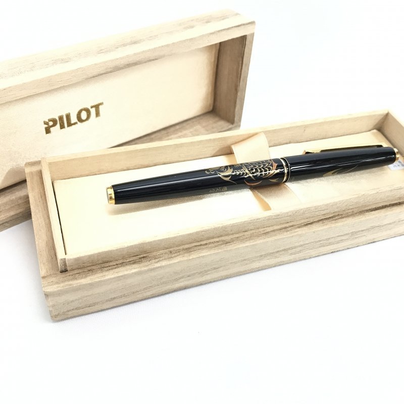 PILOT 14K−585 万年筆 蒔絵 龍 パイロット 木箱入り 雑貨