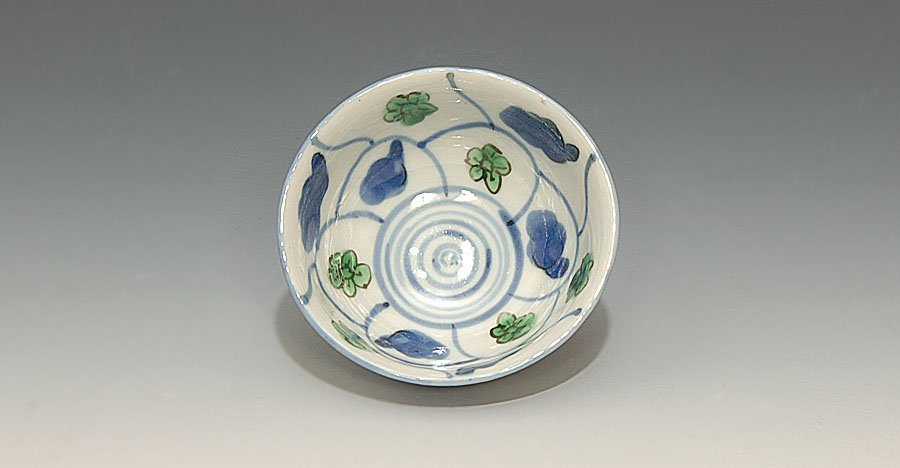 ☆星夢☆ 正木春蔵 九谷 色絵花文盃 酒盃 ぐい呑 箱なし 酒器（師