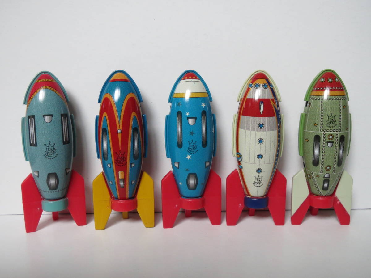 開封品 北原コレクション ブリキのおもちゃ館 ロケット 5種セット(食玩 