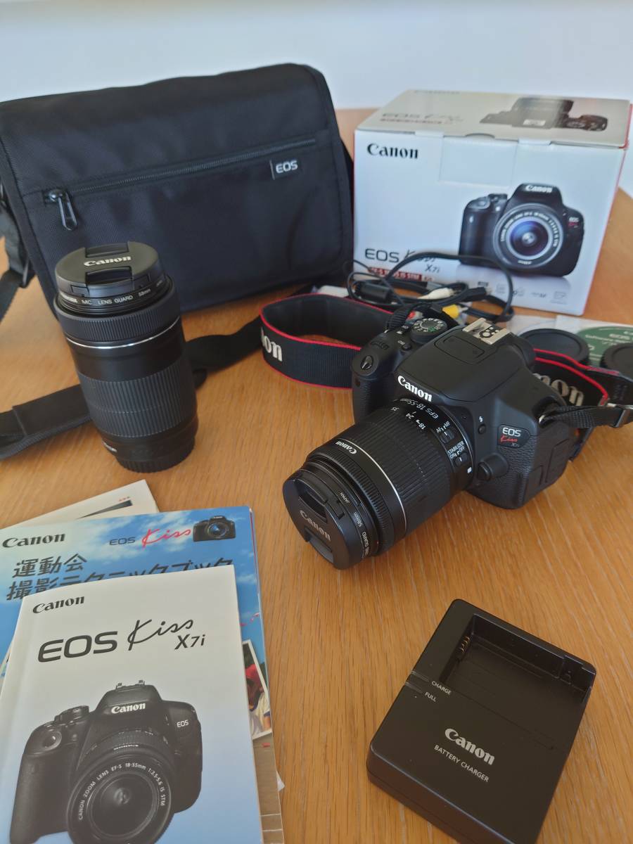 全国無料，正規品 キヤノン デジタル一眼レフカメラ EOS KissX7i ダブルズームキット EF-S18-55mm&EF-S55-250mm(キヤノン)｜売買されたオークション情報、yahooの商品情報をアーカイブ公開 - オークファン キヤノン