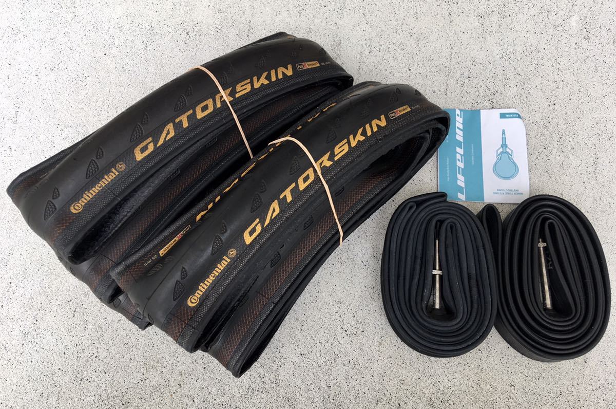 CONTINENTAL gatorskin tire (black) 700×25C FILELINEチューブ 2本セット ロードバイク ピスト MASH SF コンチネンタル ゲータースキン