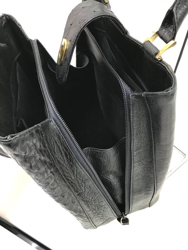 美品 HALLMARK of QUALITY オーストリッチ ハンドバッグ JRAマーク 