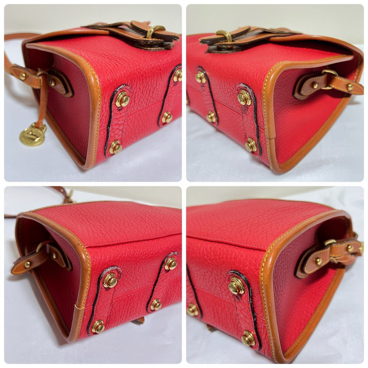 美品】DOONEY&BOURKE ショルダーバッグ レッド クロスボディ チャーム 