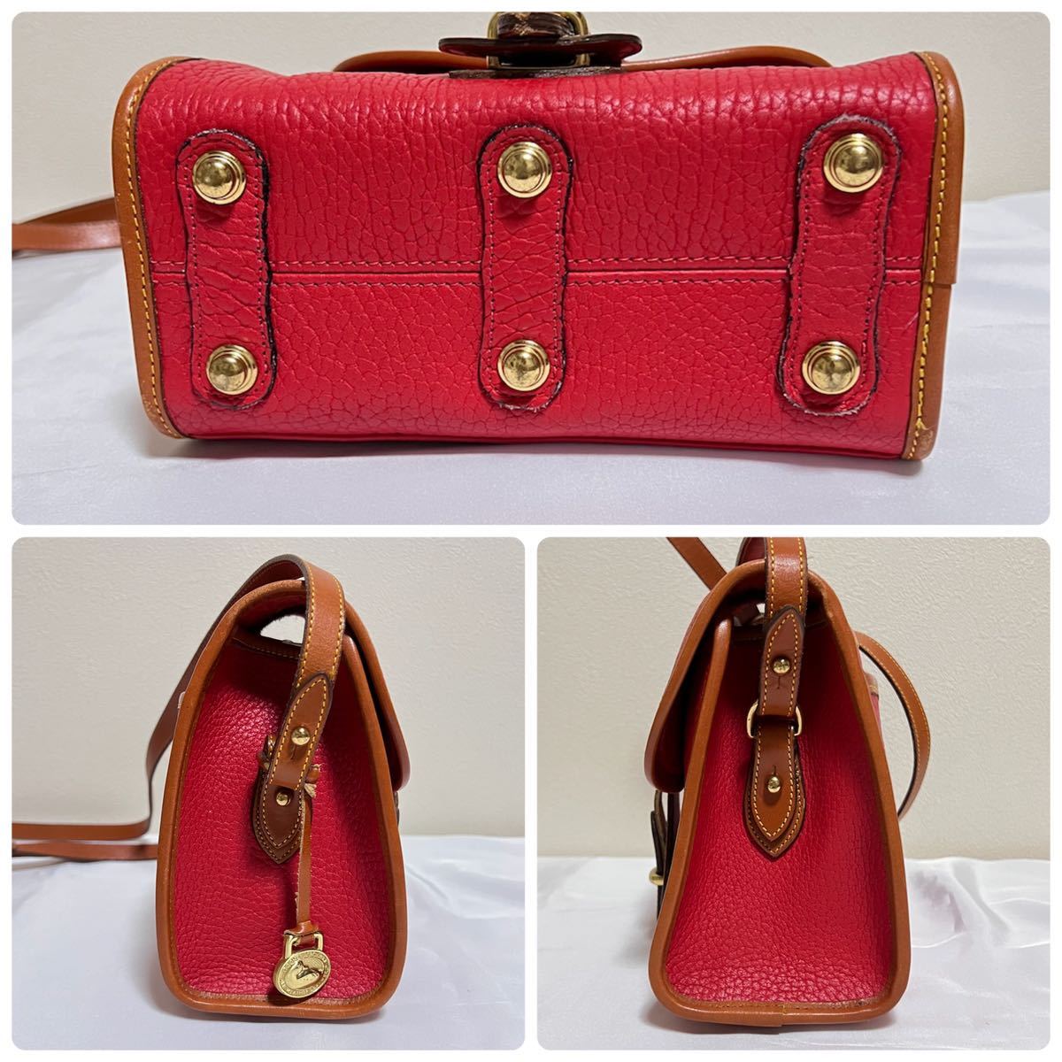 美品】DOONEY&BOURKE ショルダーバッグ レッド クロスボディ チャーム