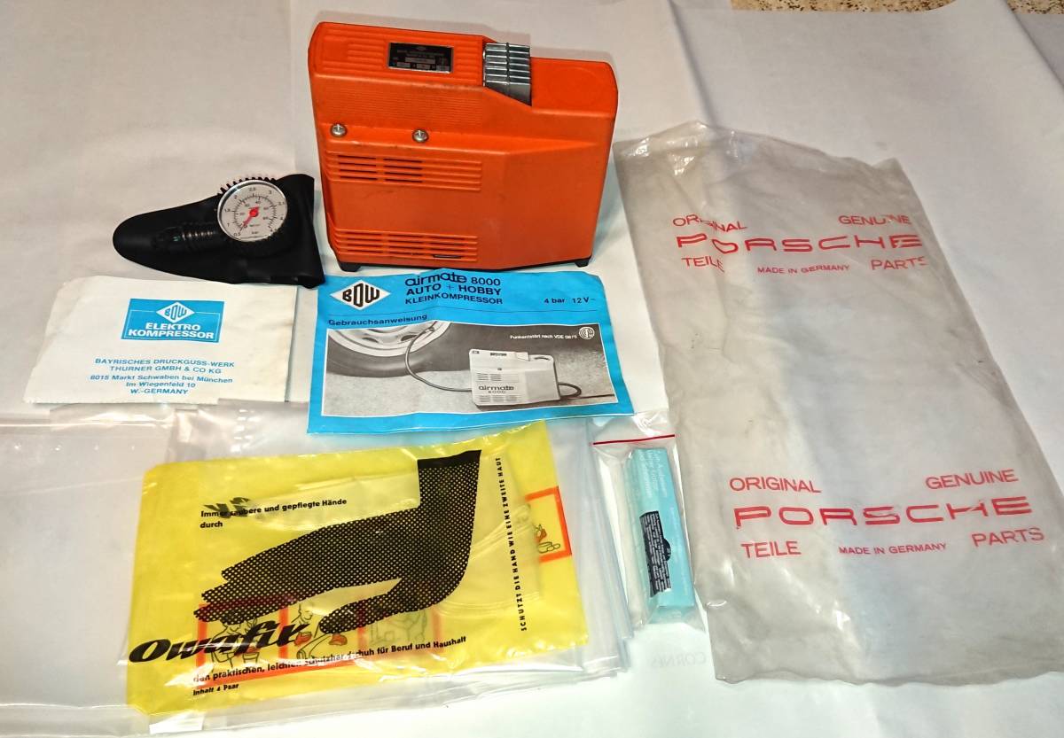 ポルシェ(PORSCHE) 911 930 純正　エアゲージ&エアコンプレッサー ◇◇ポルシェ 純正 911.930用 エアーコンプレッサー タイヤ空気圧