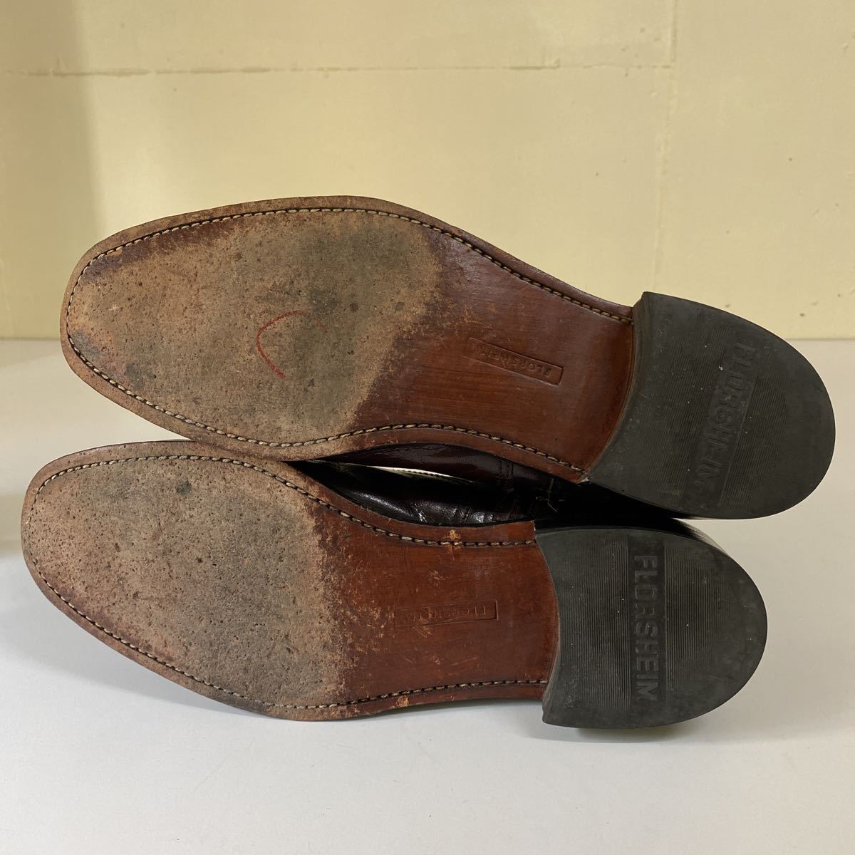 フローシャイムFLORSHEIMカントリーブーツ サイドジップブーツ 91/2 3E 古着 レザーブーツ 本革