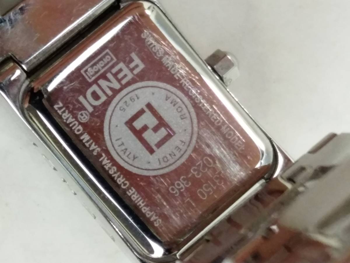 8074 中古品 ☆FENDI 3150L クォーツ/QZ レディース 腕時計 スクエア