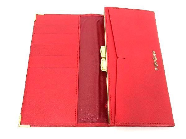 最終値下げ　未使用 イヴサンローラン YSL 二つ折り財布 がま口 レッド イブサンローランレッド 二つ折り財布