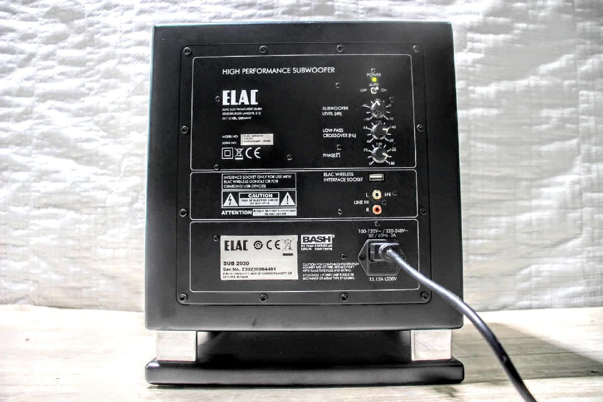 No.2974 ELAC SUB2030 [エラック] サブウーファー 電源コード付 動作品