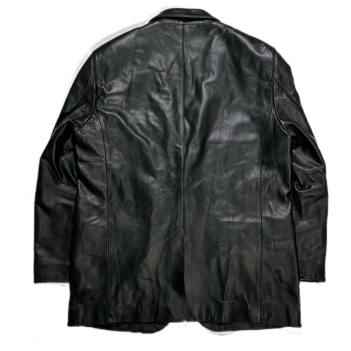 美品 BALMAIN バルマン ラムレザー テーラードジャケット 羊革 L 即決 