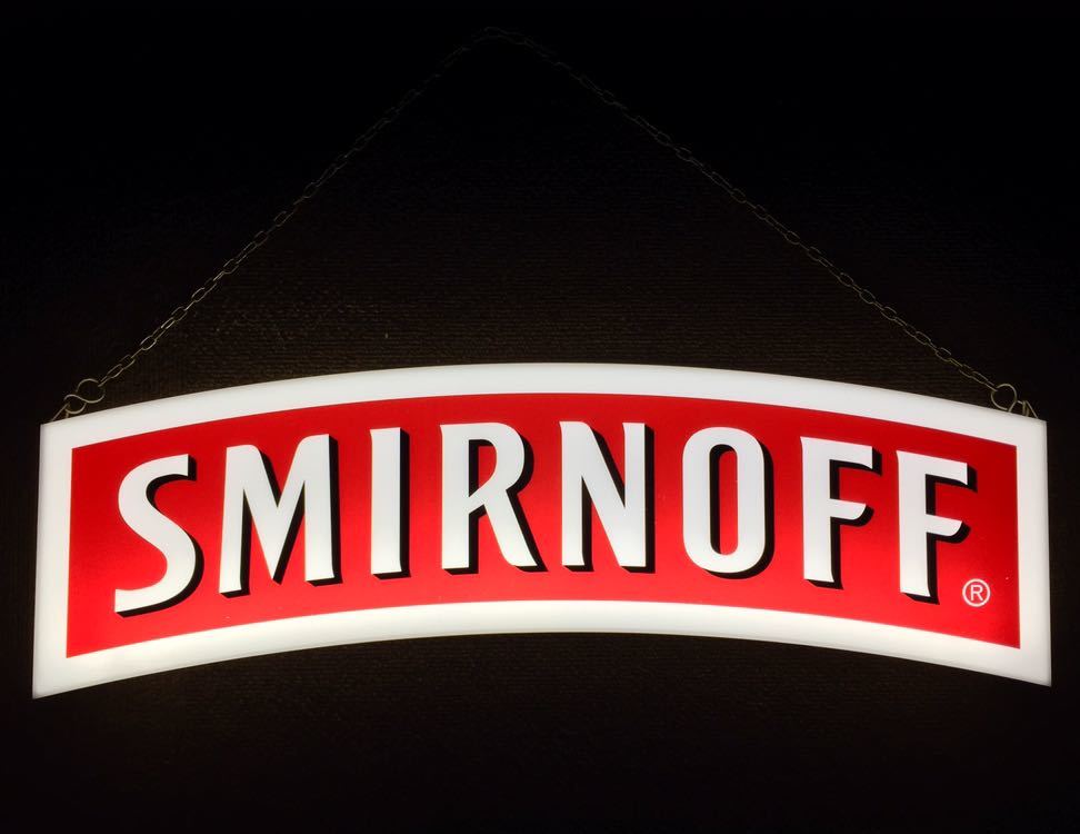SMIRNOFF LED ネオンサイン 看板　スミノフ 未使用　インテリア照明 看板 LED 非売品 スミノフ ライト 希少 電飾 電光 大型 ネオン