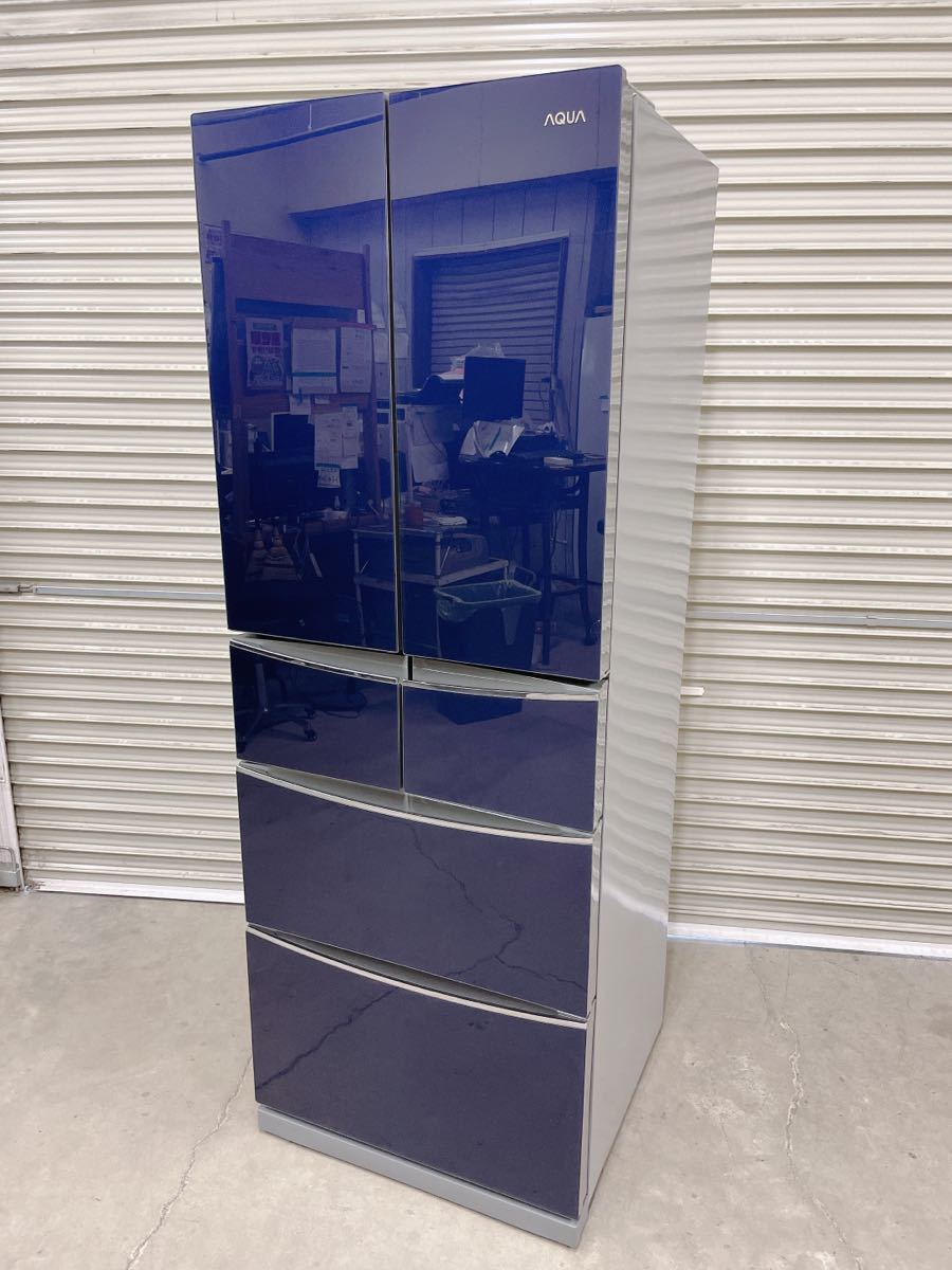 中古 AQUA アクア 400L 6ドア 冷凍冷蔵庫 AQR-FG40B サファイアブルー 2014年製 フレンチドア 引取歓迎茨城県常陸大宮市 0529あら1 M 家