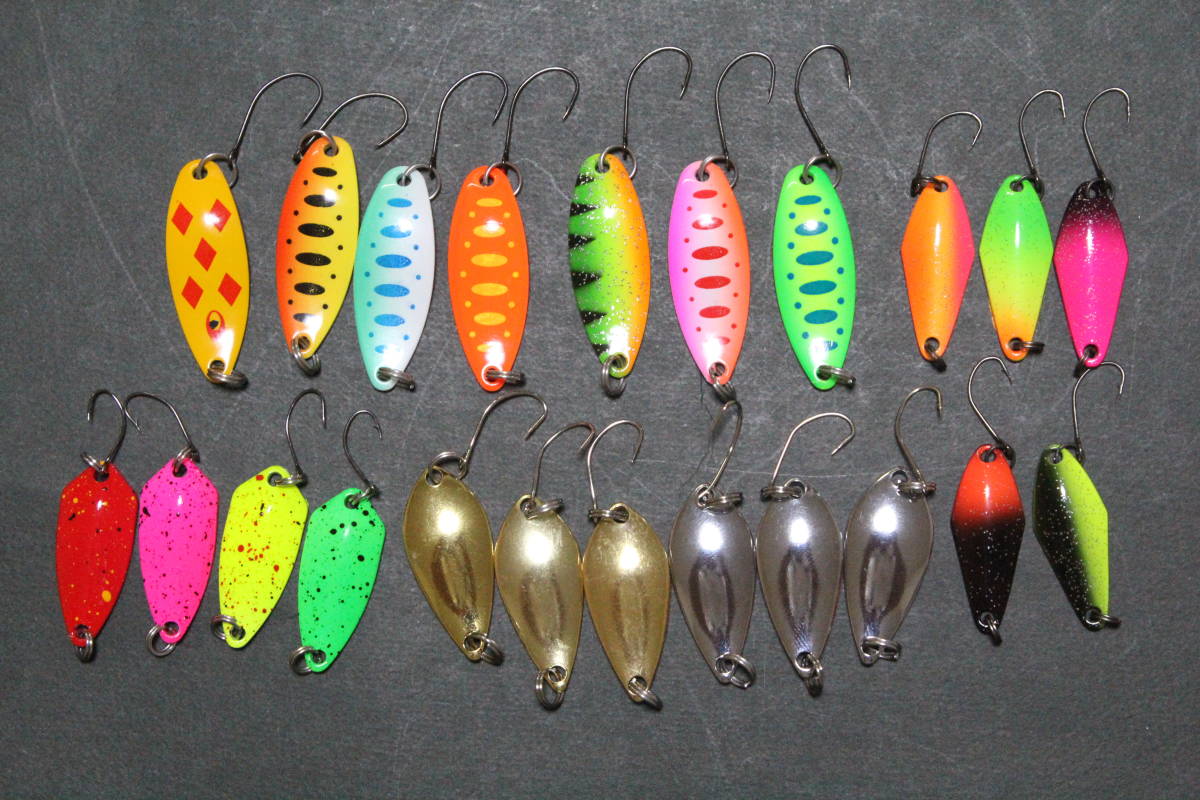 S3 渓流スプーン 22枚セット湖 菅釣り Spoon ルアー 様々な色と重さ トラウト ニジマス イワナ ヤマメ 桜鱒スミス フォレストmiuミュー スプーン 売買されたオークション情報 Yahooの商品情報をアーカイブ公開 オークファン Aucfan Com