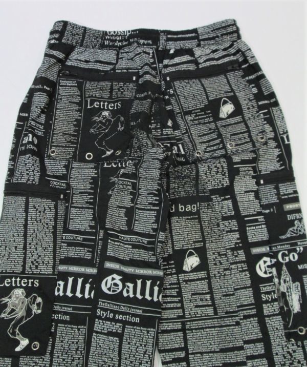 希少 名作 John Galliano NEWSPAPER コットンカーゴパンツ ジョン 