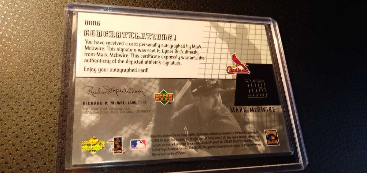 2002 UD ULTIMATE COLLECTION マーク・マグワイア 直筆サイン(2002年 