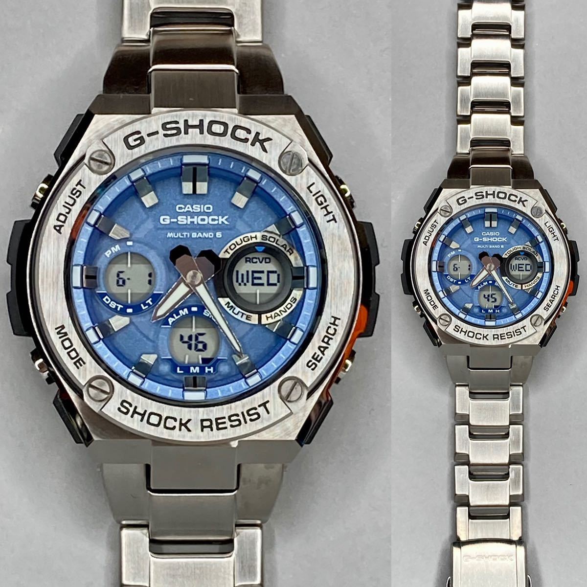 極美品 G-SHOCK GST-W110D-2AJF GスチールG-STEELタフソーラー 電波 