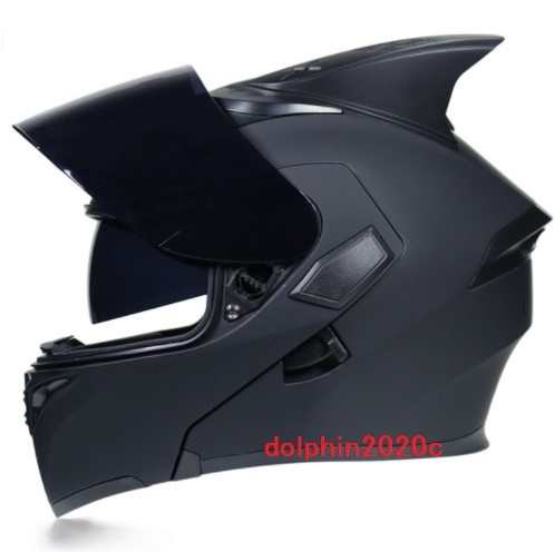 ダブルレンズ バイク フリップアップ フルフェイスヘルメット ジェット