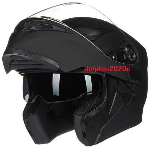 ダブルレンズ バイク フリップアップ フルフェイスヘルメット ジェット