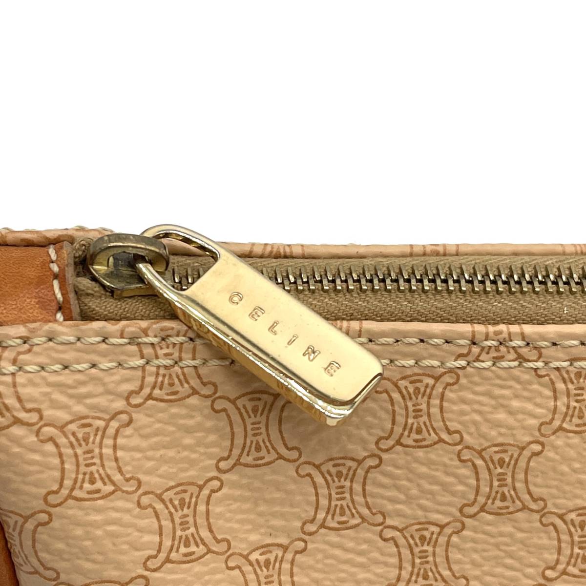 美品 CELINE セリーヌ マカダム柄 ブラゾン アクセサリーポーチ 