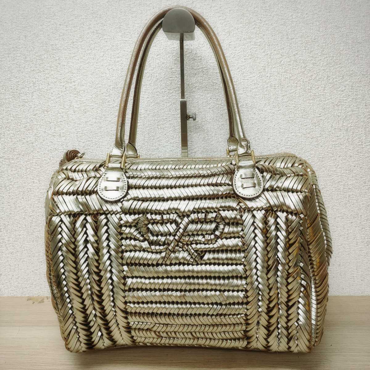 アニヤハインドマーチ Anya Hindmarch ハンドバッグ 編み込み タッセル 