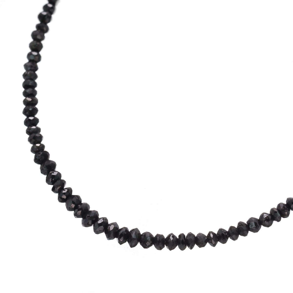 K18WG金具 ブラックダイヤモンド 磁気 ネックレス 5.8g D20.00ct  