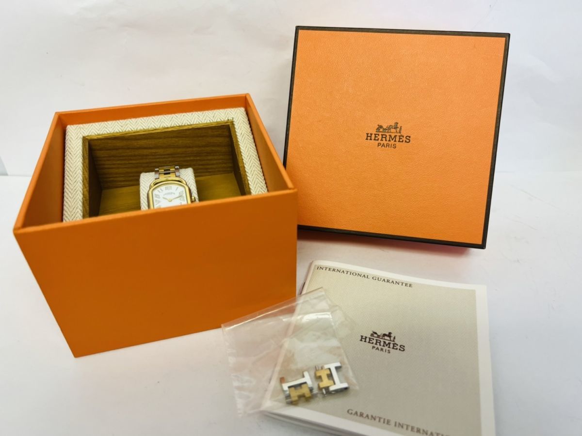 P844-A29-24 【電池交換済み/稼働】 HERMES エルメス ラリー RA1.240 