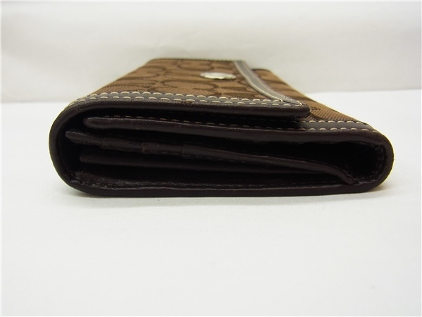 ◎ COACH ◎ コーチ F42985 ハンプトンズ シグネチャー 三つ折り財布 