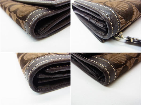 ◎ COACH ◎ コーチ F42985 ハンプトンズ シグネチャー 三つ折り財布 