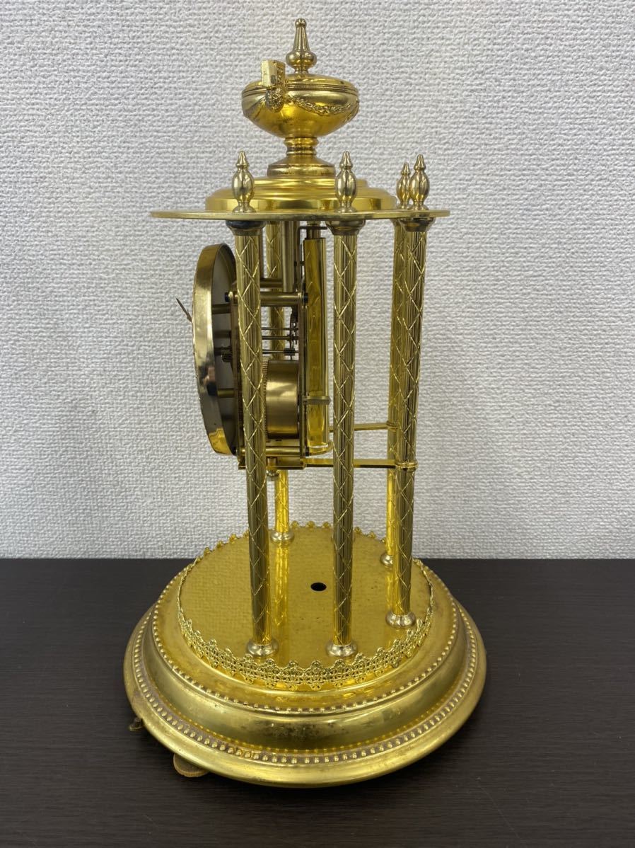 昭和レトロ 当時物 NISSHIN CLOCK Master 400DAY 金色 ガラスドーム型