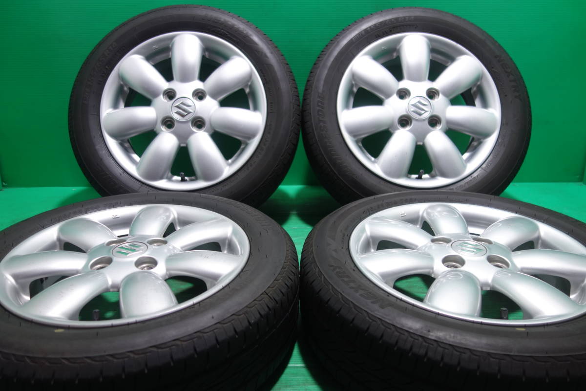 H1176-21 送料無料 155/65R14 夏タイヤ 4本セット ブリヂストン 8分山 深溝 スズキ純正 ワゴンR スペーシア アルト ラパン MRワゴン