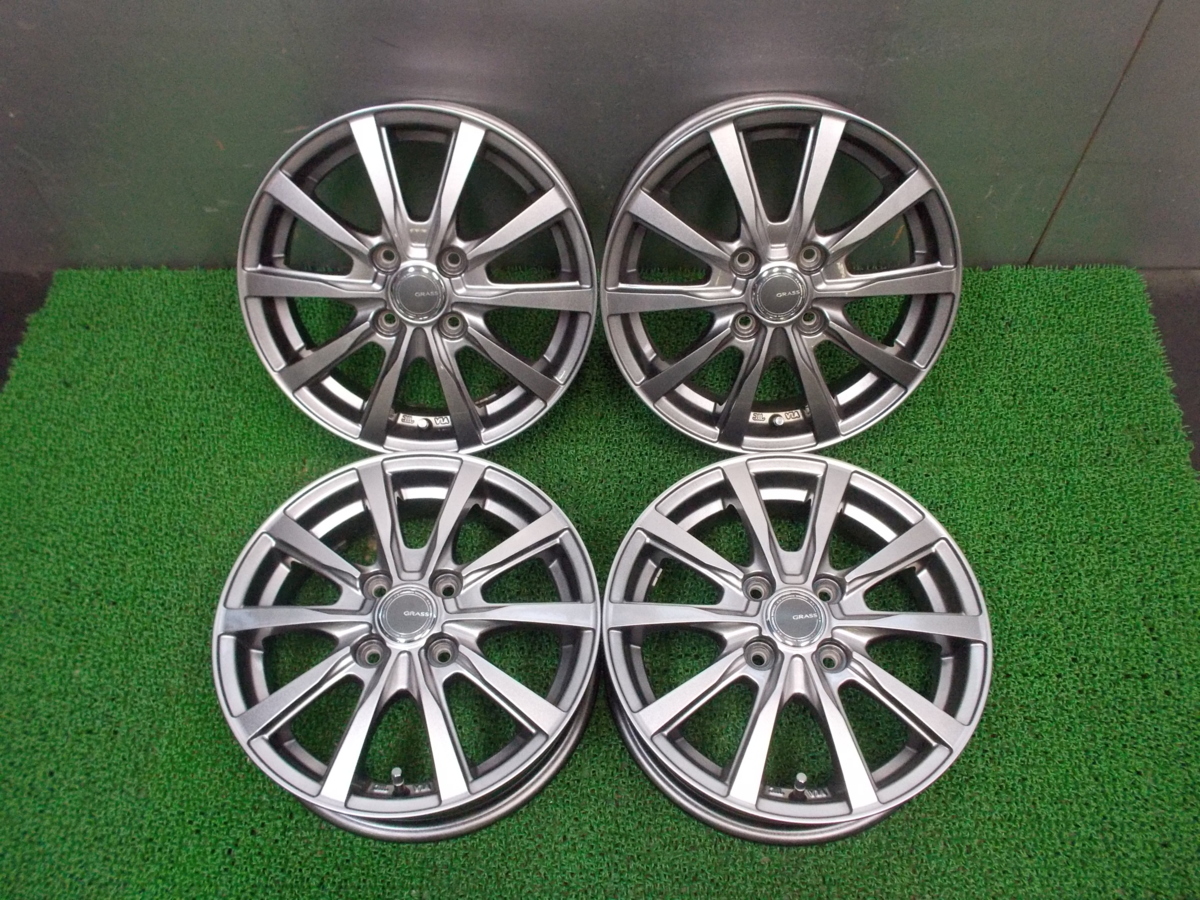 YFC製 GRASS HN ES612 14X5J シルバーホイール 4本セット □GRASS ZX