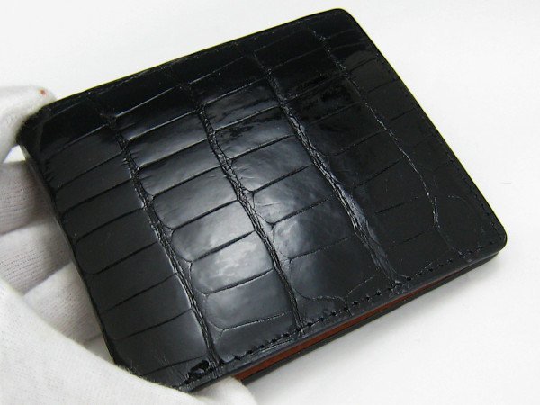 ☆展示品☆定価23万円 ヘンロン社 一枚革 シャィニークロコダイル